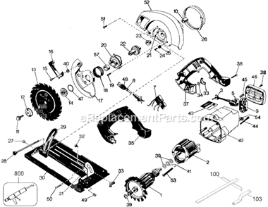 Page A Diagram and Parts List for 7390 Type 6 Black and Decker Circular Saw